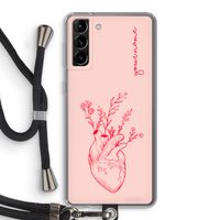 Blooming Heart: Samsung Galaxy S21 Plus Transparant Hoesje met koord