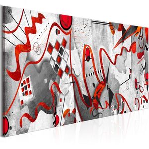 Schilderij - Rode Linten, 100x45