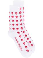 Alexander McQueen chaussettes à motif tête de mort - Blanc