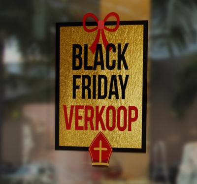 goud cadeau black friday sticker