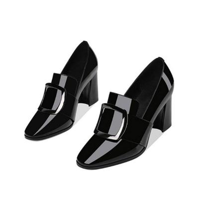 Kleine schoenen dik met enkele schoenen vrouwen schoenen maat: 39 (zwart)