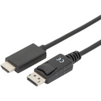 Digitus DisplayPort / HDMI Adapterkabel DisplayPort-stekker, HDMI-A-stekker 3.00 m Zwart AK-340303-030-S Afgeschermd (drievoudig) DisplayPort-kabel
