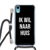 Ik wil naar huis - Zwart: iPhone XR Transparant Hoesje met koord