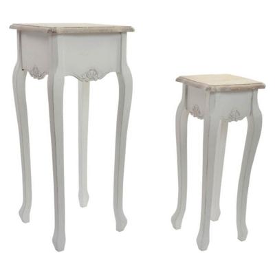 Bijzettafel DKD Home Decor Versalles Spar Hout Wit 35 x 35 x 80 cm