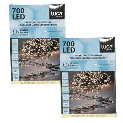 Clusterverlichting- 2x - 700 led lampjes - helder wit - 14 meter - kerstverlichting -lichtsnoer