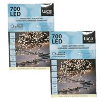 Clusterverlichting- 2x - 700 led lampjes - helder wit - 14 meter - kerstverlichting -lichtsnoer