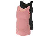 esmara 2 dames zwangerschapstops (Zwart/roze, XS (32/34))