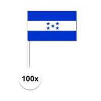 100x Honduras decoratie papieren zwaaivlaggetjes   - - thumbnail