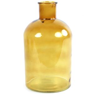 Countryfield Vaas - goudgeel - glas - apotheker fles vorm - D17 x H30 cm