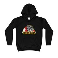 Hoodie regular zwart - kids - Bulldog Rotterdam - logo voor groot