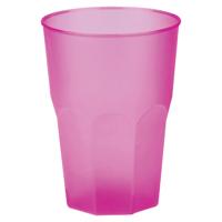 Drinkglazen frosted - fuchsia roze - 6x - 300 ml - onbreekbaar kunststof - Feest/cocktailglas Drinkglazen frosted - fuchsia roze - 6x - 300 ml - onbreekbaar kunststof - Feest/cocktailglas