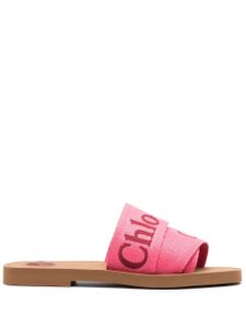 Chloé claquettes Woody à logo imprimé - Rose