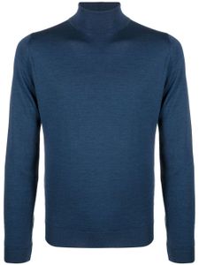 John Smedley pull en laine mérinos à col roulé - Bleu