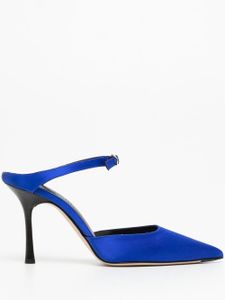 Victoria Beckham mules Jordy 90 mm à fini satiné - Bleu