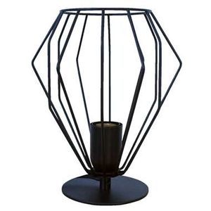 Tafellamp Marnix - mat zwart - Ø20x25 cm - Leen Bakker