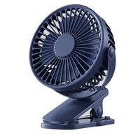 Ventilator met clip - 3 standen - oplaadbaar - 360 graden - zwart - kunststof - draagbaar