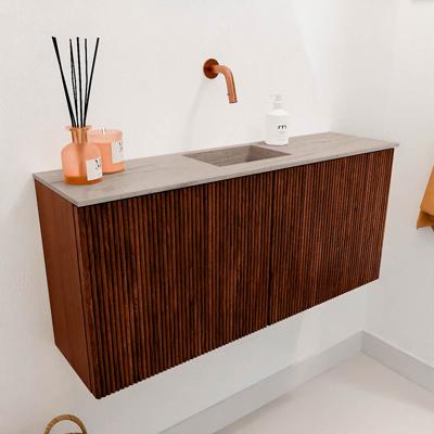 Toiletmeubel Mondiaz Joya Dlux | 90 cm | Meubelkleur Ruby | Faye wastafel Saba Wasbak Midden | Zonder kraangat(en)