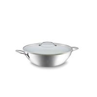 Habonne Avance Triply Wok - 34 cm - RVS - met glasdeksel - thumbnail