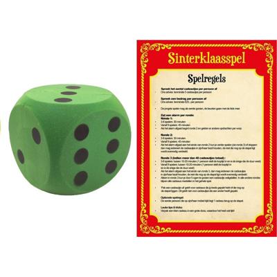 Sinterklaas spel spelregels - met groene dobbelsteen - Pakjesavond Sinterklaasspel - dobbelspel
