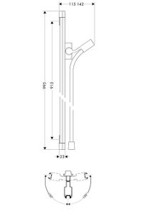 Hansgrohe Puravida Glijstang 90 Cm. Met Isiflex B Doucheslang 160 Cm Chroom