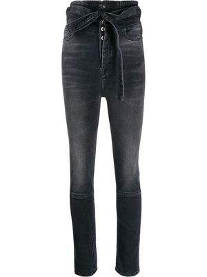 UNRAVEL PROJECT jean skinny à taille haute - Noir