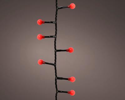 LED cherry lights l750 cm zwart/rood kerst - Lumineo