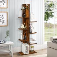 Boekenkast in Boomvorm Staand Rek met 8 Planken Kantoorrek Vrijstaand Opbergrek Decoratieve Plank voor Boeken Fotolijsten Potplanten