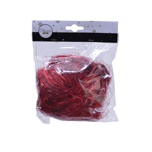 Engelenhaar - rood - 40 gram - synthetisch - kerstboom versiering lamettahaar