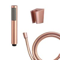 Wiesbaden Caral handdoucheset 1 stand staafhanddouche met wandhouder en doucheslang geborsteld koper sw373308/sw373313/sw373484/
