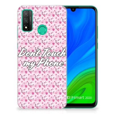 Huawei P Smart 2020 Silicone-hoesje Flowers Pink DTMP Huawei P Smart 2020 Silicone-hoesje Flowers Pink DTMP