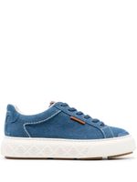 Tory Burch baskets en jean lacées à patch logo - Bleu - thumbnail