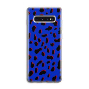 Blue Leopard: Samsung Galaxy S10 4G Transparant Hoesje