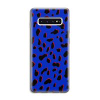Blue Leopard: Samsung Galaxy S10 4G Transparant Hoesje