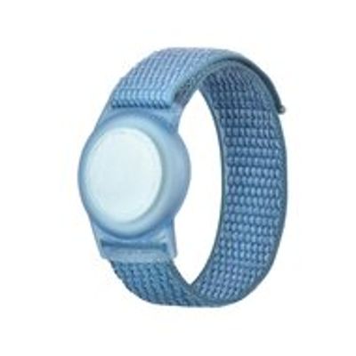 AirTag nylon loop bandje - S/M - Blauw - Geschikt voor kinderen