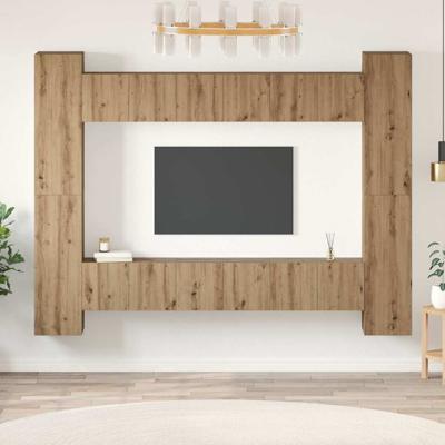 Tv-meubelset 10 pcs artisanaal eikenkleurig 30.5 x 30 x 90 cm