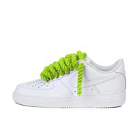 Nike Air Force 1 Low Rope Laces Lime Green Custom - thumbnail