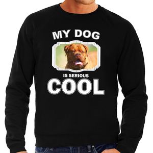 Franse mastiff honden sweater / trui my dog is serious cool zwart voor heren