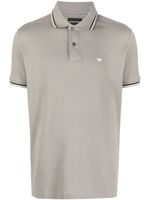 Emporio Armani polo rayé à logo brodé - Gris