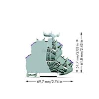 WAGO 2002-2238/099-000 Doorgangsklem 2-etages 4.20 mm Spanveer Toewijzing: L Grijs 50 stuk(s)