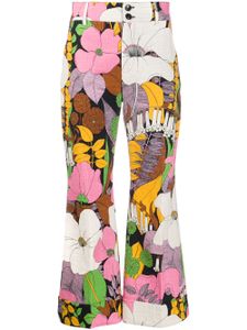 La DoubleJ pantalon Hendrix droit à fleurs - Rose