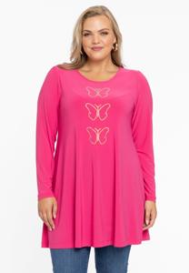 Yoek Tuniek wide bottom RHINESTONES | Roze | Maat 42/44