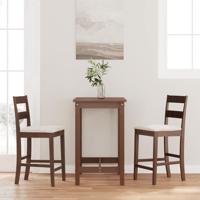 Barkrukken met kussens 2 st massief hout rubber bruin