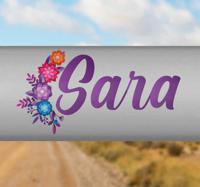 Sticker voor fiets meisjesnaam met bloemen - thumbnail