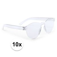 10x Transparante feestbril voor volwassenen   -