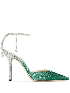 Jimmy Choo escarpins Saeda 100 mm à ornements en cristal - Vert