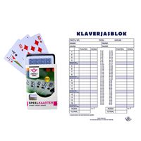 Scoreblok Klaverjassen spel 50 vellen met 2 pakjes speelkaarten