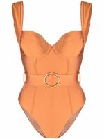 Noire Swimwear maillot de bain ceinturé - Orange - thumbnail