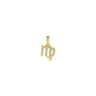 14k Geelgouden Hanger Sterrenbeeld Maagd met Diamant H SI