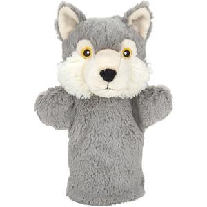 Pluche wolf handpop knuffel - 24 cm - Wolven