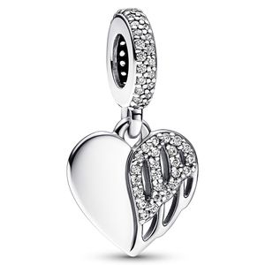 Pandora 792646C01 Hangbedel Heart and Angelwing zilver-zirconia wit